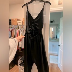 Kittenish cutout keyhole jogger style jumpsuit